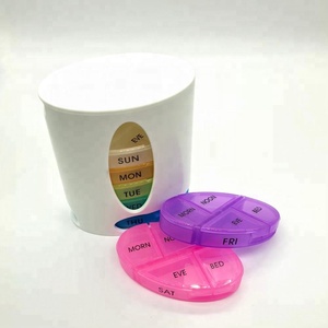 Gran elipse forma semanal pastillero de plástico/28 compartimentos medicina/salud cápsula contenedor para las personas mayores - Product Image 3