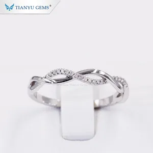 Tianyu под заказ 14k/18k Золотое кольцо твист муассанит обручальное кольцо