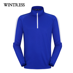 Camiseta Deportiva Ajustada 2025 para Hombre, Manga Larga con Media Cremallera, Ropa Deportiva, Tejido de Espiga de Spandex/Poliéster, Transpirable - Product Image 5