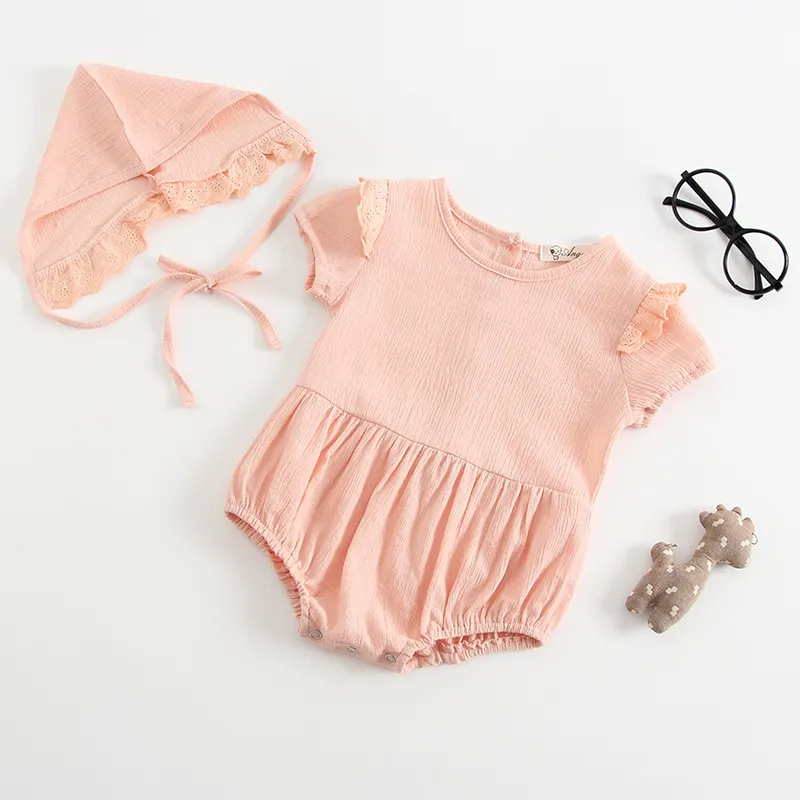 Angou New style Summer while baby girl clothes newborn romper baby knitted romper