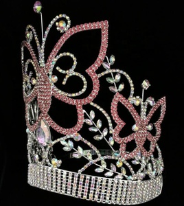 الحيوان فراشة ملونة من حجر الراين للتزيين تيارا للأطفال تاج فخم - Product Image 5