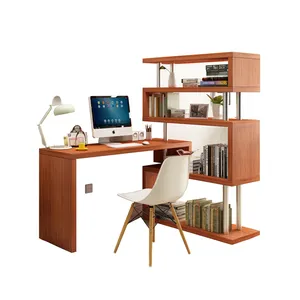 Письменный стол для учебы, компьютерный стол, офисный стол с книжной полкой