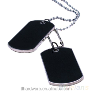 Armée Tactique Style Black 2 <span class=keywords><strong>Dog</strong></span> Tags Chaîne Beauté Collier Pendentif Hommes pour Hommes Bijoux 02IR - Product Image 2