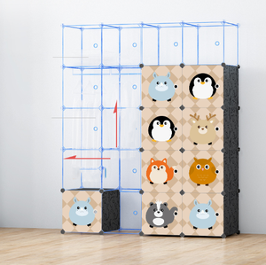 2019 Merveilleux 8 Cubes En Plastique Autoportant Bricolage Placard Pliant Bébé Garde-Robe Placard Bébé Armoire Pour Vêtements - Product Image 1
