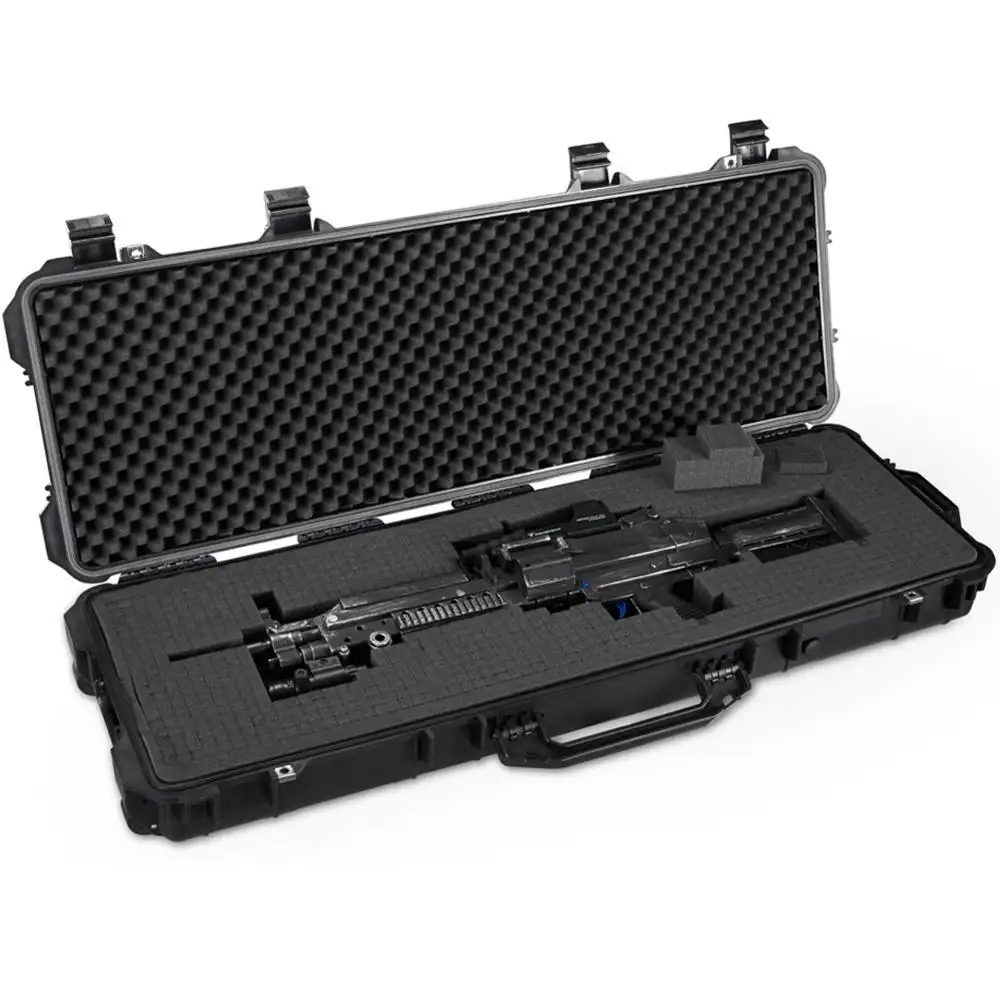 प्लास्टिक टूलबॉक्स पोर्टेबल सुरक्षा बॉक्स हवा बॉक्स सैन्य निविड़ अंधकार बंदूक बॉक्स सुरक्षात्मक हार्ड प्रकरण गिरफ्तारी बंदूक मामले यौगिक धनुष मामले