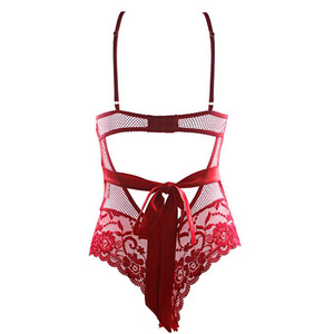 Combinaison en résille pour femme, teddy rouge magnifique, <span class=keywords><strong>tube</strong></span> mature, lingerie <span class=keywords><strong>sexy</strong></span> babydoll - Product Image 2