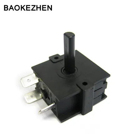 BAOKEZHEN-interruptor rotativo de encendido y apagado para calentador eléctrico, ventilador, horno, cafetera, agitador, 16A, 250V, 2/4/6 posiciones