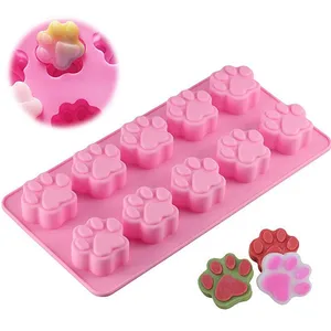 High Quality Puppy Dog Paw and Bone Ice Trays Silicone Pet Treat Molds Soap Chocolate Jelly Candy Mold Cake Decorating Baking M