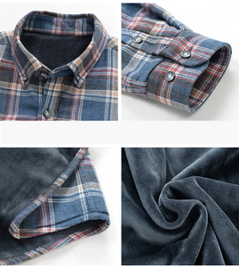OEM algodón peached de franela de invierno cálido camisas de <span class=keywords><strong>lana</strong></span> pesada dentro - Product Image 3