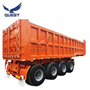 <span class=keywords><strong>QUEST</strong></span> Heavy duty 4 เพลา 35/40 CBM Tipper Trailer 70 ตันรถบรรทุกการทำเหมืองแร่ Dump Semi Trailer - Product Image 1