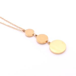 Collar de Moda con Colgante de Acero Inoxidable Dorado para Mujer, Joyería Hecha en China, Collar de Estilo Minimalista Personalizado al por Mayor - Product Image 3