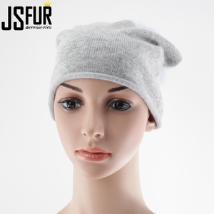 Femmes Hiver Tricot <span class=keywords><strong>Pompon</strong></span> En <span class=keywords><strong>Fausse</strong></span> <span class=keywords><strong>Fourrure</strong></span> Polaire-doublure <span class=keywords><strong>Bonnet</strong></span> Chaud - Product Image 1