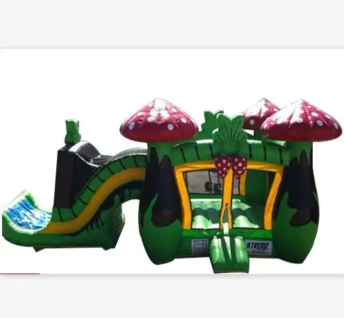 Outdoor custom combo plant inflatable jumping bouncer in green