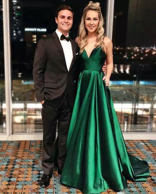 green emerald velvet dress Sexy Dark Green Leg Split Prom Dress Long Evening Gowns  jkprom