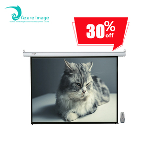 Mejor venta al por mayor barato 120 "4:3 blanco mate de teatro en casa interior motorizado proyector de pantalla - Product Image 1