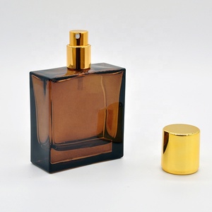 Fashion Design <strong>Brown</strong> Men Luxury Portable Atomizer Vintage Big Clear Square Black <strong>Glass</strong> Perfume <strong>Bottle</strong> 100ml - Product Image 6