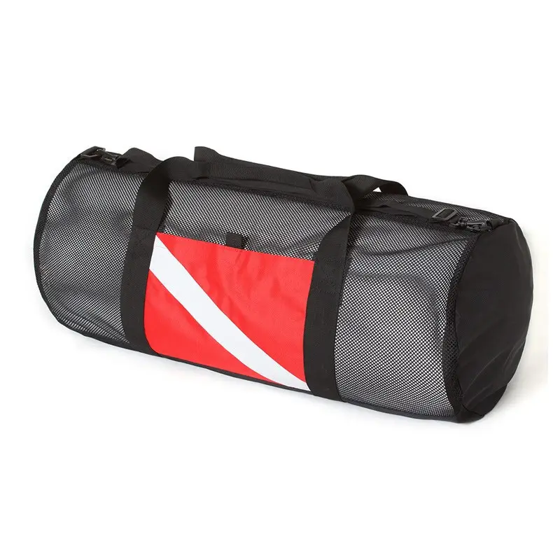 Bolsa de malha para mergulho, sacola de malha para mergulho suporte de armazenamento de carretilha de sapo e snorkel de malha