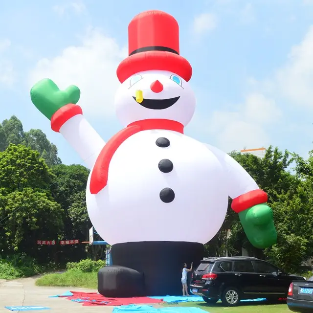 1.8 เมตรกลางแจ้งตกแต่งคริสต์มาสพองแสง Snowman สำหรับขาย
