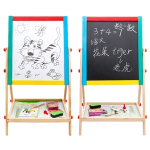 <span class=keywords><strong>Tableau</strong></span> blanc magnétique rotatif à 360 degrés double face, <span class=keywords><strong>chevalet</strong></span> de dessin et d'écriture pour enfants avec support en bois pour enfants - Product Image 5