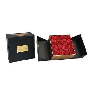 Spot platz blume box zwei-stück set gold mosaik geschenk box flip-top-box