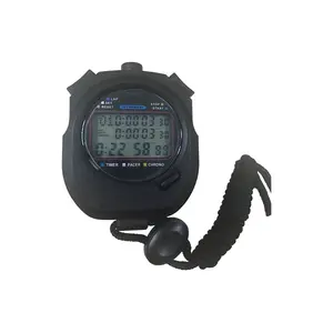 EMAF OEM Classic 100 laps Digital Handheld Lcd Chronograph Sports Stopwatch Timer 100 memory Stop Watch With String