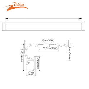 Delkon 65*28มม. ขั้นตอน/บันไดจมูกไฟ LED แถบฮีทซิงค์อัดขึ้นรูป LED บันไดอลูมิเนียมรายละเอียด - Product Image 6