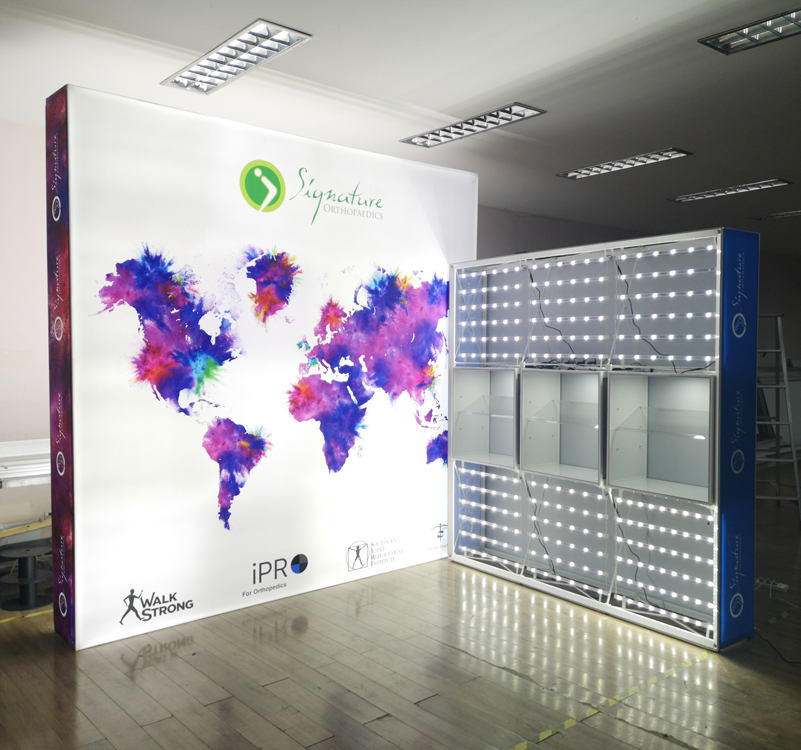 10-футовый светодиодный светильник с подсветкой, выдвижной выставочный дисплей