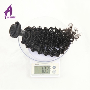 Aliexpress venta al por mayor del pelo humano sin procesar Natural negro rizado profundo ondulado cabello humano peruano - Product Image 3