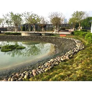 Adoquín falso amarillo gris y negro grande directo de fábrica, adoquines de piedra de Río paisaje guijarros Borde de jardín piedra de borde