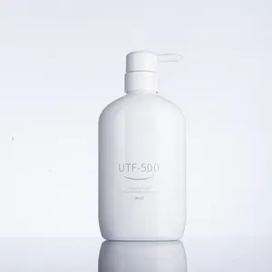 新的模具设计椭圆形扁平PET白色护发素瓶子白色泵500毫升
