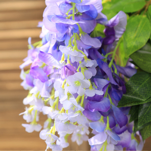 Real Touch seda boda decorativa Artificial Wisteria vid hogar decorativo telón <span class=keywords><strong>de</strong></span> fondo Wisteria flor colgante <span class=keywords><strong>planta</strong></span> Artificial - Product Image 3