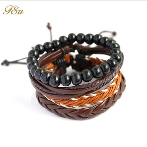 Promoción personalizado hecho a mano tejido de cuero multicapa de conjuntos de pulsera - Product Image 5