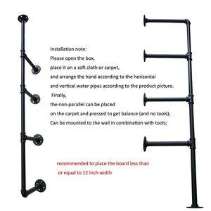 Support d'<span class=keywords><strong>étagère</strong></span> en fer pour la maison, la cuisine, la salle de bain, les bijoux, la nourriture, vintage, noir, 42 pouces de hauteur, 12 pouces de profondeur - Product Image 3