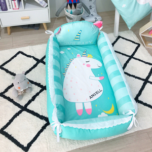 Oreiller <span class=keywords><strong>De</strong></span> Voyage Lit Bébé avec matelas à langer Multifonctionnel Nid et Nourrissons Bébé Nid Lit Bordure 100% Coton - Product Image 1