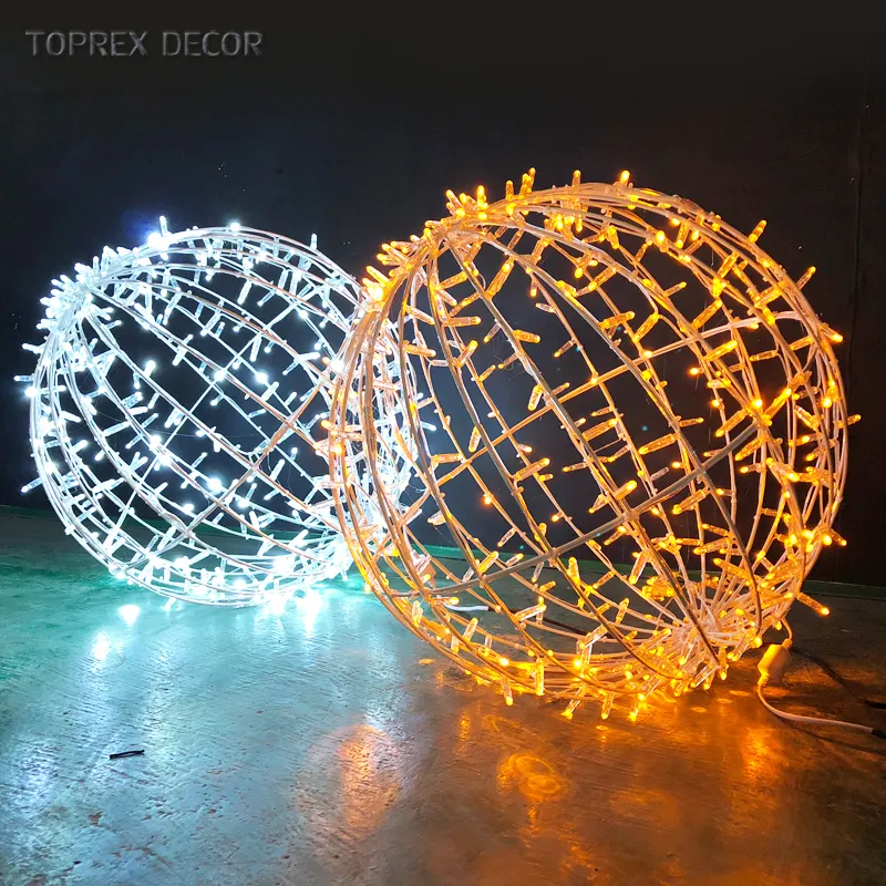 Китайские товары, большой металлический Рождественский декоративный подвесной шар со светодиодной подсветкой