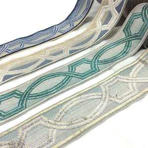 Tela de Brocado Jacquard de Poliéster y Viscosa, Ribete de Encaje para Tapicería y Cortinas - Product Image 2