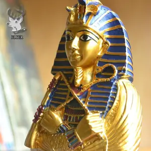 Decoración del hogar resina regalos de fibra de vidrio del faraón egipcio estatua