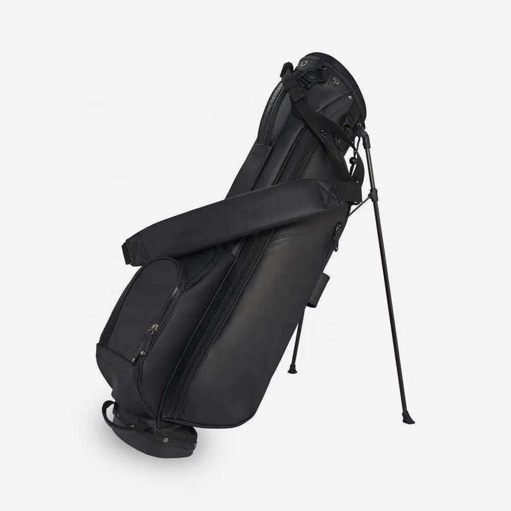 Yopral New Black Matte micro-suede pelle sintetica 2 vie Top Walking Golfer Sunday Bag Golf Stand Bag