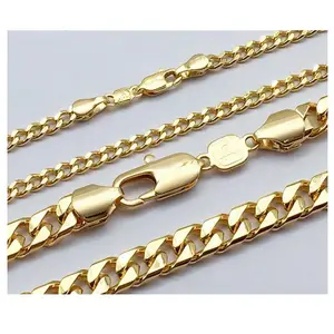 Necklace For Men Xuping Cuban Figaro Jewelry Dubai 24K Gold Plated Chains Necklace For Men