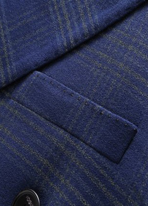 Abiti da sposa di colore blu doppiopetto di nuovo arrivo abiti da <span class=keywords><strong>uomo</strong></span> d'affari di moda - Product Image 5
