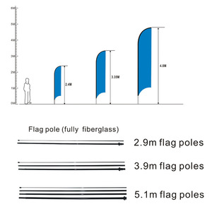 Drapeau publicitaire extérieur, drapeau de <span class=keywords><strong>plage</strong></span>, drapeau en forme de larme, drapeau plume - Product Image 3