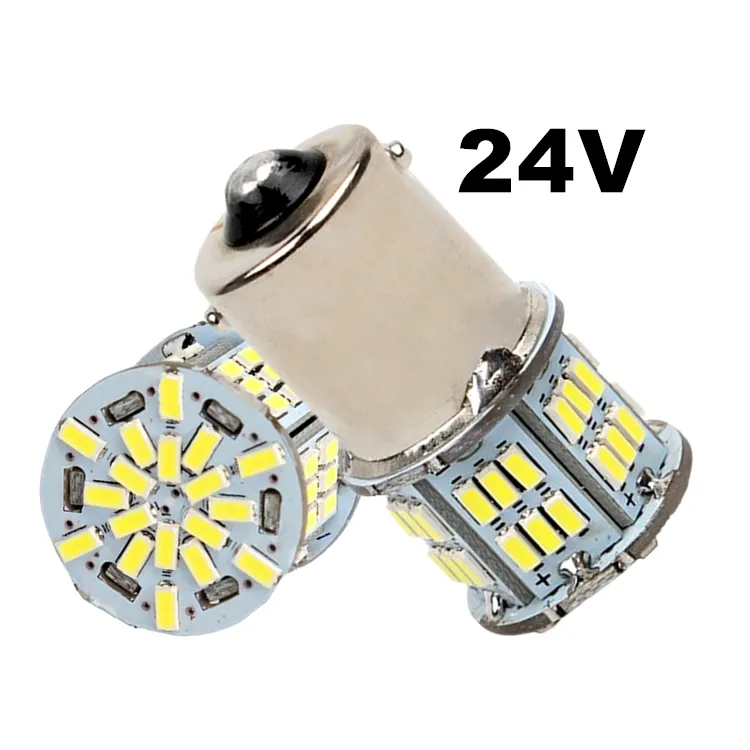 Lâmpada led para caminhão 24v dc, 3014 54smd 1156 1157 lâmpada branca 5w