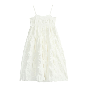 chinese dress ladies Dolly Luxury White V-Neck Sleeveless Loose Ruffle Wedding Dress-Yola M / White main image 1
