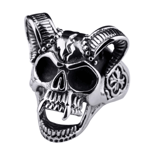 Anello Teschio In Acciaio Inossidabile - Stile Gotico Vintage Per Uomo E Donna - Foto 11