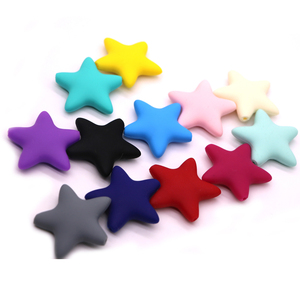 Educación juguetes para la dentición del bebé suave estrella cuentas de silicona - Product Image 3