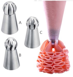 Palla sferica In Acciaio Inox Icing Piping Ugelli Punte Della Pasticceria Del Fondente Del Bigné di Cottura Tool Tip Sfera Forma di Crema - Product Image 2