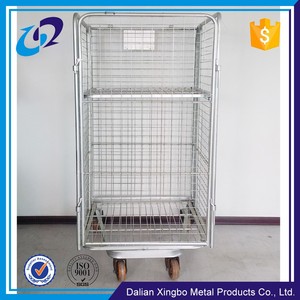 Qualité zinc métal rouleau de fil de fer en acier <span class=keywords><strong>panier</strong></span> chariots avec 4 roues - Product Image 5