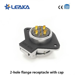 2-agujero brida panel, receptáculo con tapa ZG <span class=keywords><strong>IP</strong></span> 67 enchufe con funda de goma TI IP65 bayoneta cable conector - Product Image 6