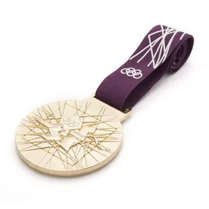 Medali Maraton Kustom Emas Pabrik Logo 3d Murah Penjualan Laris