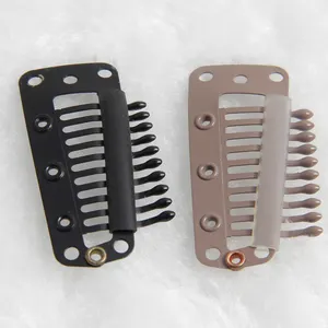 High Quality 10 Teeth 3.8cm I-Type Stainless Steel Toupee Clips in Human Hair Extension Tools Cheap